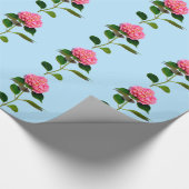 Roze hydrangea roze florroze bloem cadeaupapier (Hoek)