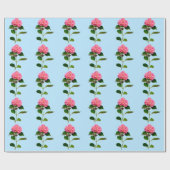 Roze hydrangea roze florroze bloem cadeaupapier (Vlak)