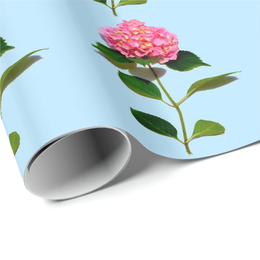 Roze hydrangea roze florroze bloem cadeaupapier (Rol Hoek)