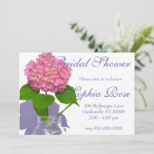 Roze hydrangea roze florroze bloem kaart (Staand voorkant)