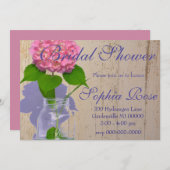 Roze hydrangea roze florroze bloem kaart (Voorkant / Achterkant)