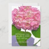 Roze hydrangea roze florroze bloem kaart (Voorkant)