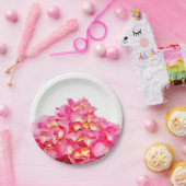 Roze hydrangea roze florroze bloem papieren bordje (Feest)