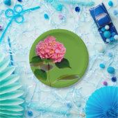 Roze hydrangea roze florroze bloem papieren bordje (Feest)