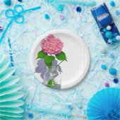 Roze hydrangea roze florroze bloem papieren bordje (Feest)