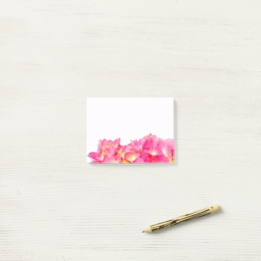 Roze hydrangea roze florroze bloem post-it® notes (Op bureau)