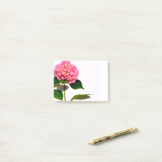 Roze hydrangea roze florroze bloem post-it® notes (Op bureau)