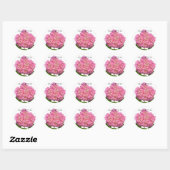 Roze hydrangea roze florroze bloem ronde sticker (Vel)