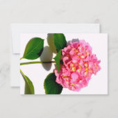 Roze hydrangea roze florroze bloem save the date (Achterkant)
