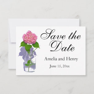 Roze hydrangea roze florroze bloem save the date