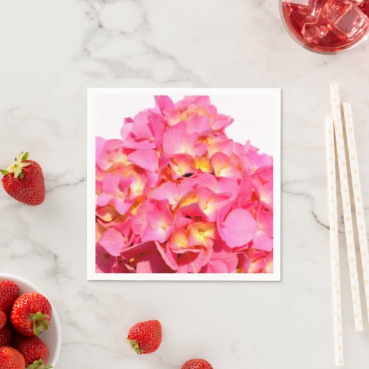 Roze hydrangea roze florroze bloem servet (Insitu)