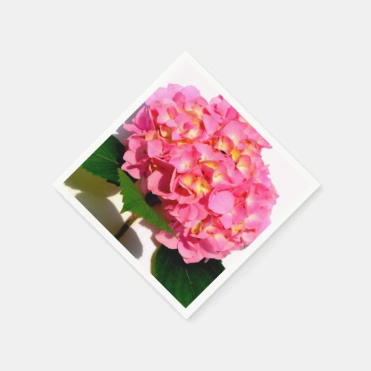 Roze hydrangea roze florroze bloem servet (Hoek)