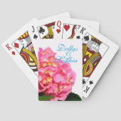 Roze hydrangea roze florroze bloem speelkaarten (Achterkant)