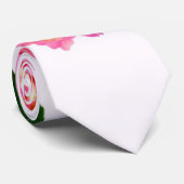 Roze hydrangea roze florroze bloem stropdas (Opgerold)