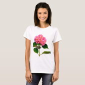 Roze hydrangea roze florroze bloem t-shirt (Voorkant volledig)