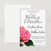 Roze hydrangea roze florroze bloem Weddenschap Kaart (Voorkant / Achterkant)