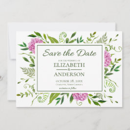Roze hydrangea save the date