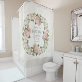 Roze hydrangea Scripture Illustrated Faith Floral Douchegordijn (In situ)