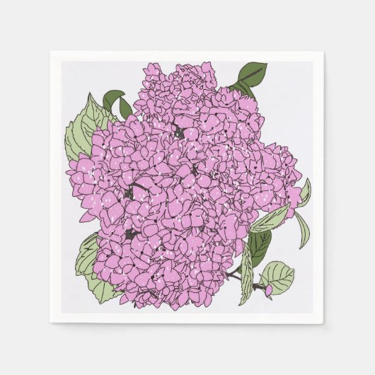 Roze hydrangea servet (Voorkant)