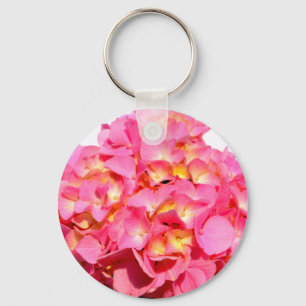 Roze hydrangea sleutelhanger