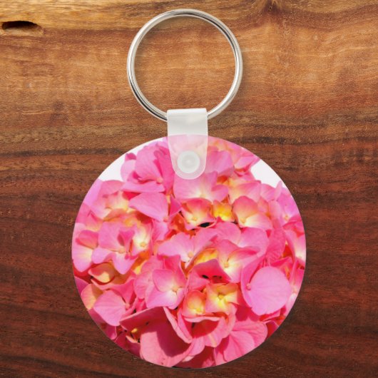 Roze hydrangea sleutelhanger (Voorkant)