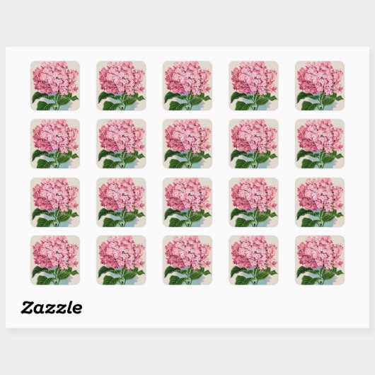 Roze Hydrangea  Sticker (Vel)