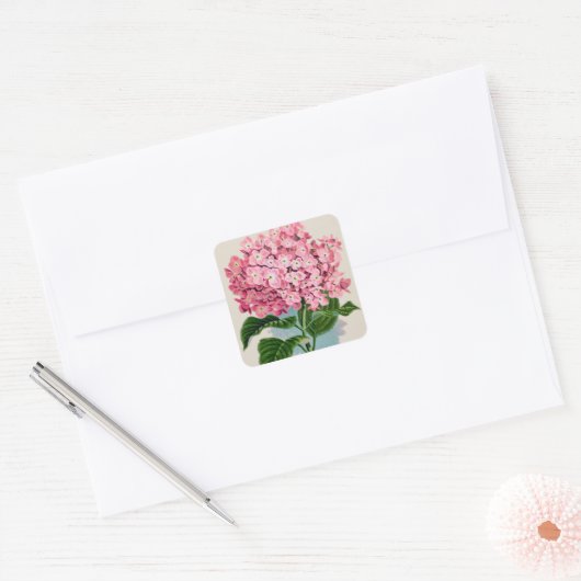 Roze Hydrangea Sticker (Envelop)