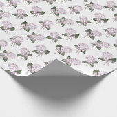 Roze Hydrangea Strik Cadeaupapier (Hoek)