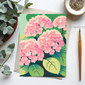 Roze Hydrangea Struik Briefkaart