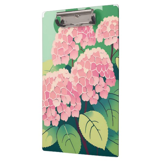 Roze Hydrangea Struik Klembord (Links)