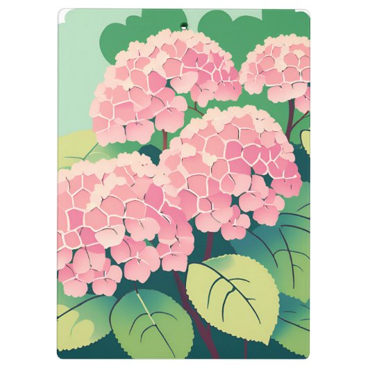 Roze Hydrangea Struik Klembord (Achterkant)