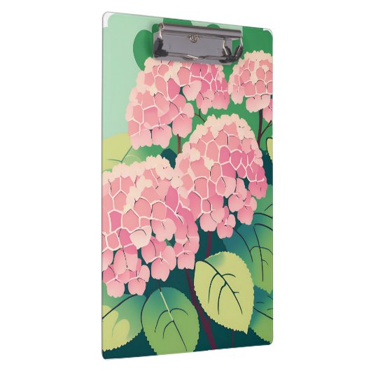 Roze Hydrangea Struik Klembord (Rechts)