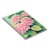Roze Hydrangea Struik Notitieboek (Rechterzijde)