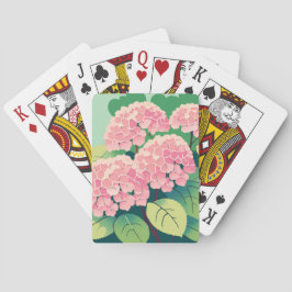 Roze Hydrangea Struik Pokerkaarten