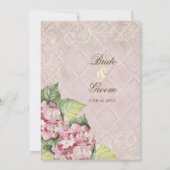 Roze Hydrangea Swirl - bruiloft uitnodiging (Achterkant)
