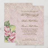 Roze Hydrangea Swirl - bruiloft uitnodiging (Voorkant / Achterkant)