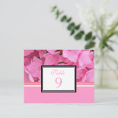 Roze Hydrangea Tafelnummer Kaart (Staand voorkant)