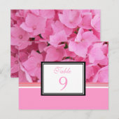 Roze Hydrangea Tafelnummer Kaart (Voorkant / Achterkant)