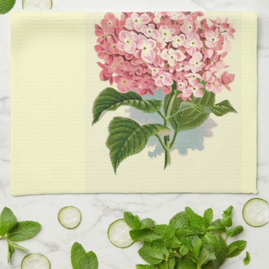  Roze Hydrangea Theedoek (Gevouwen)