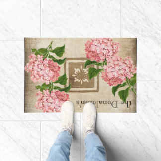 Roze Hydrangea Trossen II Deurmat