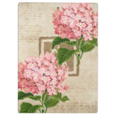 Roze Hydrangea Trossen II Klembord (Achterkant)