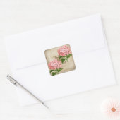 Roze Hydrangea Trossen II Vierkante Sticker (Envelop)