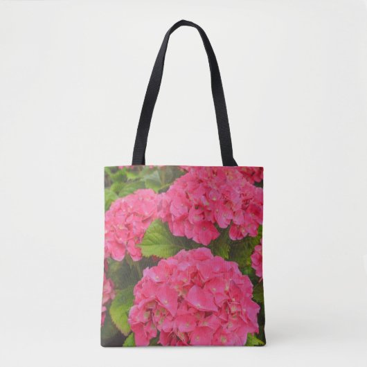 Roze Hydrangea Tuin Bloemen Canvas tas (Voorkant)