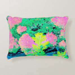 Roze hydrangea Tuin met gele vulling Accent Kussen