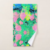 Roze hydrangea Tuin met gele vulling Bad Handdoek (Handdoek)