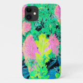 Roze hydrangea Tuin met gele vulling Case-Mate iPhone Case (Achterkant)