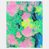 Roze hydrangea Tuin met gele vulling Fleece Deken (Voorkant)