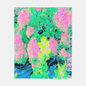 Roze hydrangea Tuin met gele vulling Fleece Deken (Voorkant)
