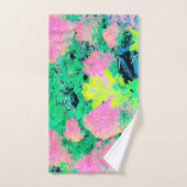Roze hydrangea Tuin met gele vulling Handdoek (Handdoek)