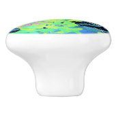 Roze hydrangea Tuin met gele vulling Keramische Knop (Zijkant)